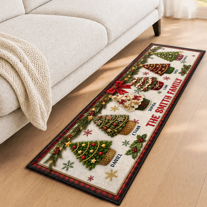 Custom Runner Rug - Personalized Christmas Birthday Gifts For Mom, Dad, Brother, Sister - Blessed Home Full Of Happiness