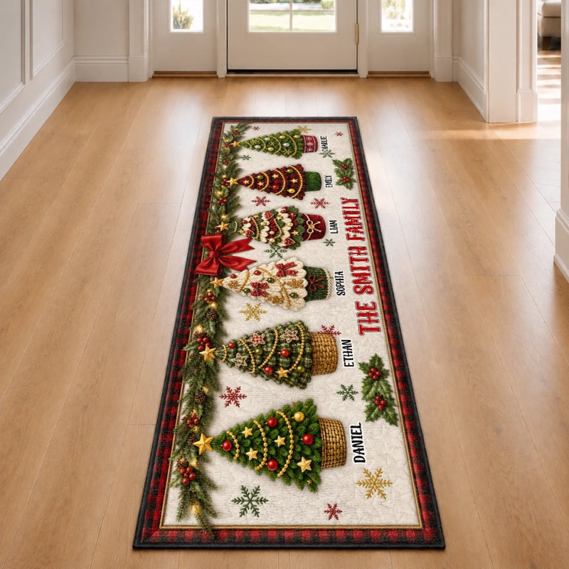 Custom Runner Rug - Personalized Christmas Birthday Gifts For Mom, Dad, Brother, Sister - Blessed Home Full Of Happiness
