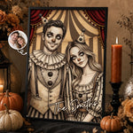 Custom Photo Clown Vertical Poster - Personalized Halloween Anniversary Wedding Gifts For Husband And Wife, Him And Her - Crazy In Love Together