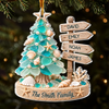 Custom Sea Glass Acrylic Ornament - Personalized Christmas Birthday Gifts For Mom, Dad, Brother, Sister - Christmas Memories To Treasure