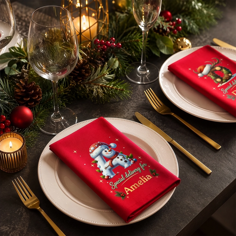 Custom Cotton Napkin - Personalized Christmas Birthday Gifts For Mom, Dad, Brother, Sister - Merry Moments All Around