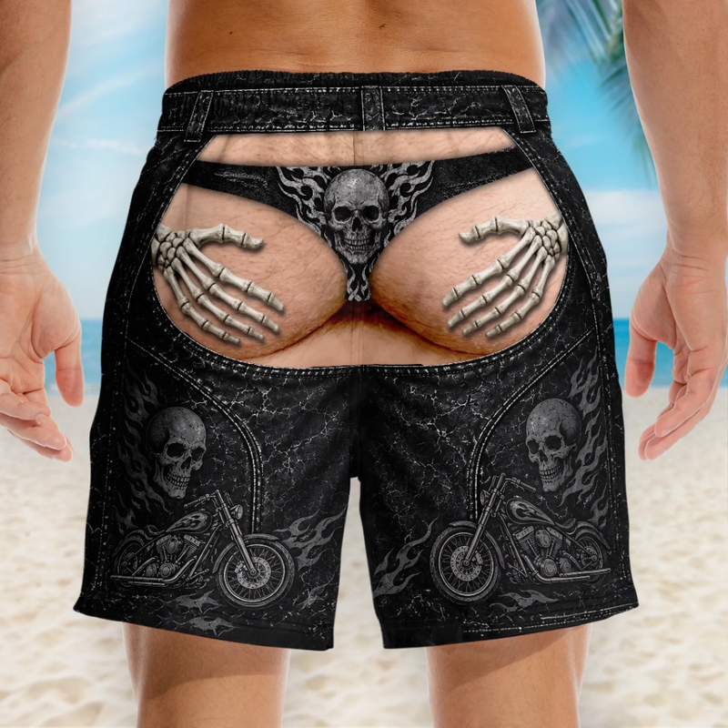 Custom Funny Men Swim Trunks - Personalized Summer Vacation And Travel Gifts For Husband, Son, Grandson, Brother, Grandpa, Dad, Yourself - Born To Ride In Style