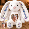 Custom Photo Heart Bunny Plush - Personalized  Memorial Sympathy Gifts For Loss Of Mom, Dad  - Your Love Still Lights The Way