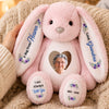 Custom Photo Heart Bunny Plush - Personalized  Memorial Sympathy Gifts For Loss Of Mom, Dad  - Your Love Still Lights The Way