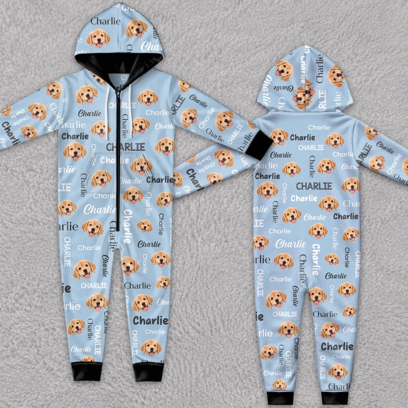 Custom Photo Onesie Pajamas - Personalized Christmas Birthday Gifts For Dog Cat Lovers, Dog Dad And Mom, Cat Owners - Fur Baby Lover Forever
