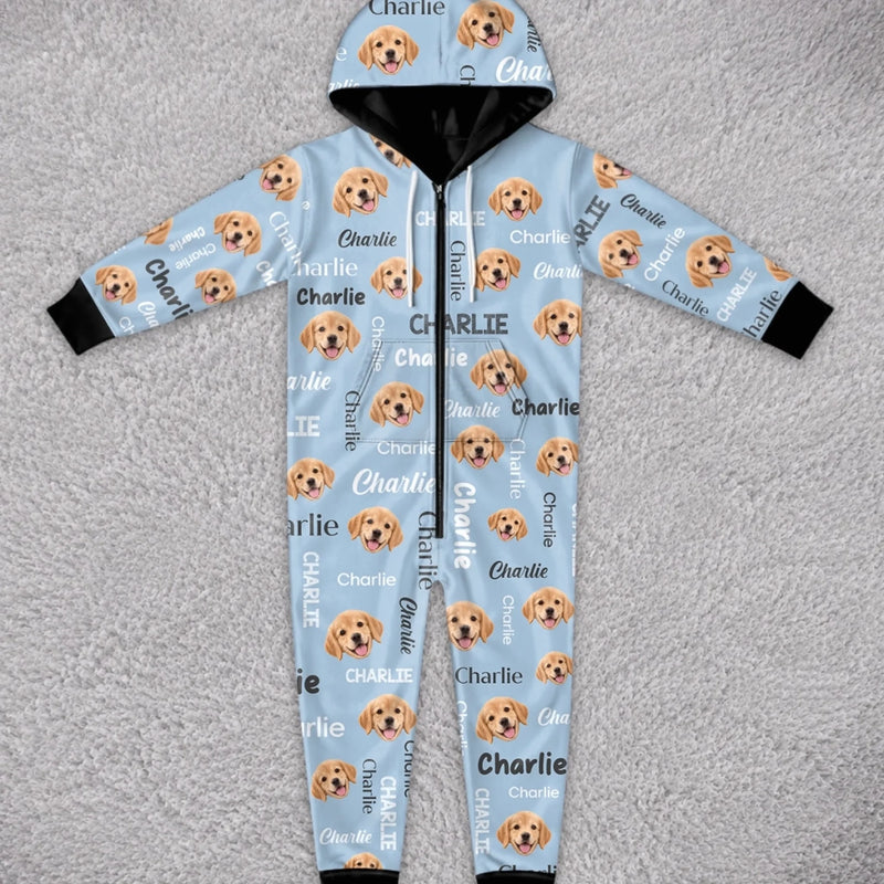 Custom Photo Onesie Pajamas - Personalized Christmas Birthday Gifts For Dog Cat Lovers, Dog Dad And Mom, Cat Owners - Fur Baby Lover Forever