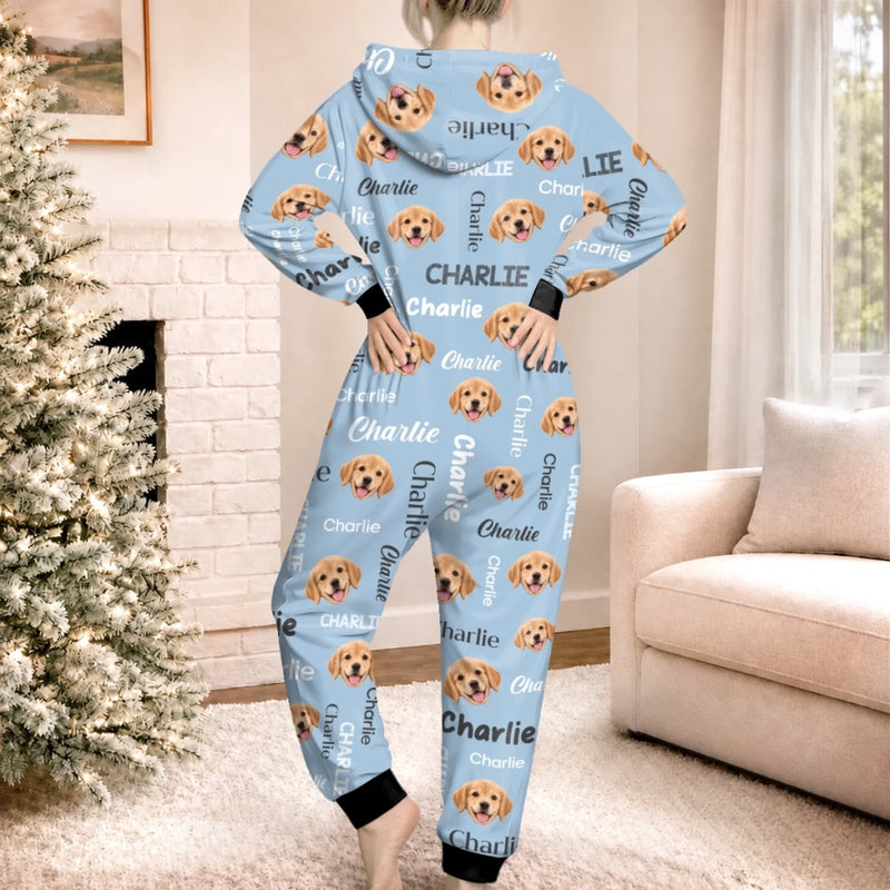 Custom Photo Onesie Pajamas - Personalized Christmas Birthday Gifts For Dog Cat Lovers, Dog Dad And Mom, Cat Owners - Fur Baby Lover Forever