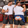 Custom Funny Men Swim Trunks - Personalized Summer Vacation And Travel Gifts For Husband, Son, Grandson, Brother, Grandpa, Dad, Yourself - Looking Good From The Back