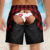 Custom Funny Men Swim Trunks - Personalized Summer Vacation And Travel Gifts For Husband, Son, Grandson, Brother, Grandpa, Dad, Yourself - Looking Good From The Back
