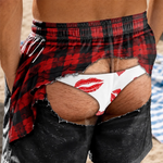 Custom Funny Men Swim Trunks - Personalized Summer Vacation And Travel Gifts For Husband, Son, Grandson, Brother, Grandpa, Dad, Yourself - Looking Good From The Back