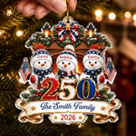 Custom Acrylic Ornament - Personalized America 250th Anniversary Christmas Gifts For Mom, Dad, Brother, Sister - Winter Wishes