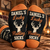 Custom Crew Socks - Personalized Birthday Hunting Gifts For Hunters, Husband, Son, Grandson, Brother, Grandpa, Dad, Yourself - Warm Feet For Lucky Hunts
