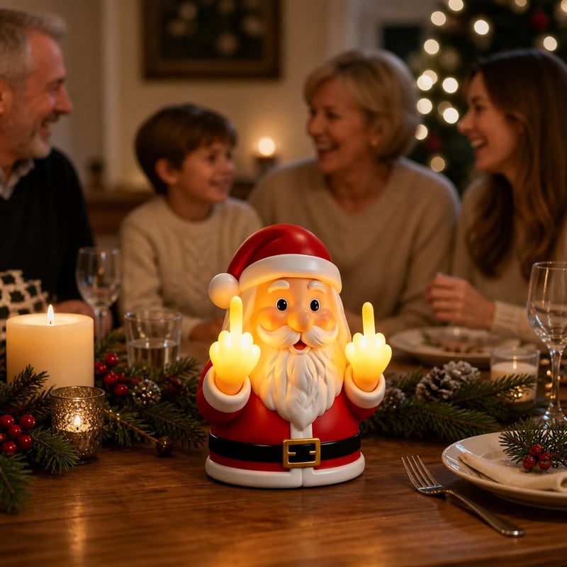Middle Finger Santa Light - Christmas Birthday Gifts For Mom, Dad, Brother, Sister - Santa's Favorite Mood