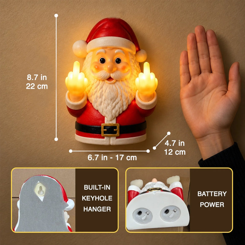 Middle Finger Santa Light - Christmas Birthday Gifts For Mom, Dad, Brother, Sister - Santa's Favorite Mood