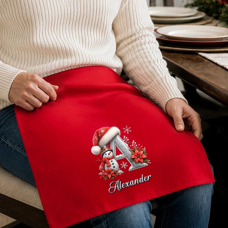 Custom Snowman Cotton Napkin - Personalized Christmas Birthday Gifts For Mom, Dad, Brother, Sister - Joy Looks Good On Everyone