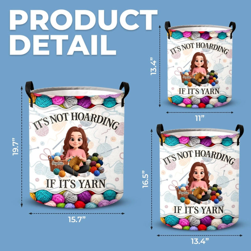 Custom Yarn Laundry Basket - Personalized Birthday Gifts For Crochet Knitting Lovers, Crocheters, Knitters - Powered By Yarn