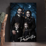 Custom Photo Vertical Canvas - Personalized Halloween Decor Birthday Gifts For Mom, Dad, Brother, Sister - Haunting Together Forever