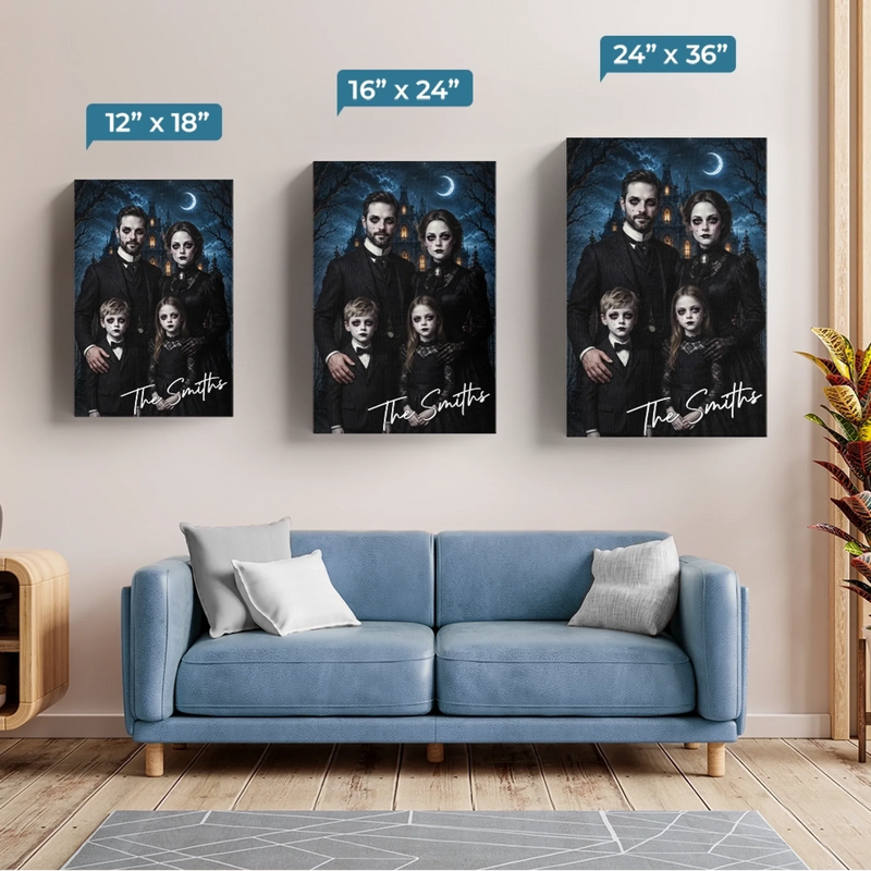 Custom Photo Vertical Canvas - Personalized Halloween Decor Birthday Gifts For Mom, Dad, Brother, Sister - Haunting Together Forever