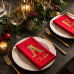 Custom Cotton Napkin - Personalized Christmas Birthday Gifts For Mom, Dad, Brother, Sister - Merry With Family