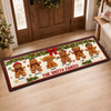Custom Gingerbread Runner Rug - Personalized Christmas Birthday Gifts For Mom, Dad, Brother, Sister - Our Sweet Family Lives Here