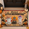 Custom Home Decor Decorative Mat - Personalized Halloween Decor Birthday Gifts For Cat Lovers, Cat Mom And Dad - Frightfully Furry
