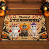 Custom Home Decor Decorative Mat - Personalized Halloween Decor Birthday Gifts For Cat Lovers, Cat Mom And Dad - Frightfully Furry