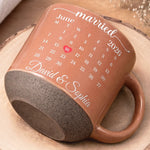 Custom First Christmas Pottery Mug - Personalized  Anniversary Christmas Wedding Gifts For Husband And Wife, Him And Her - Forever Our Special Date