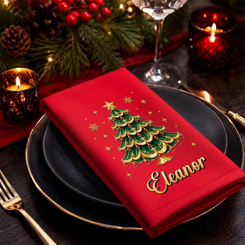 Custom Cotton Napkin - Personalized Christmas Birthday Gifts For Mom, Dad, Brother, Sister - Let The Good Cheer Begin