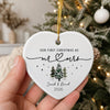 Custom Mr Mrs Ceramic Ornament - Personalized Christmas First Christmas Keepsake Gifts For Husband And Wife - Love Found In The Tide