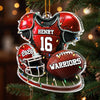 Custom America Football Acrylic Ornament - Personalized Christmas Birthday Gifts For America Football Lovers, Sports Fans, Sports Lovers - Born To Play Hard Always