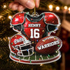 Custom America Football Acrylic Ornament - Personalized Christmas Birthday Gifts For America Football Lovers, Sports Fans, Sports Lovers - Born To Play Hard Always