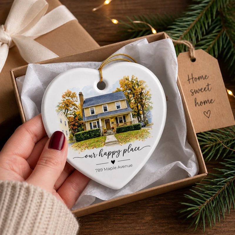 Custom New Home Ceramic Ornament - Personalized Anniversary Christmas Newly Wed Gifts For Husband And Wife, Him And Her - Love You As Always