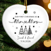 Custom Mr & Mrs Ceramic Ornament - Personalized First Holiday Married Keepsake, First Christmas Married Gift For Husband And Wife - Love You As Always