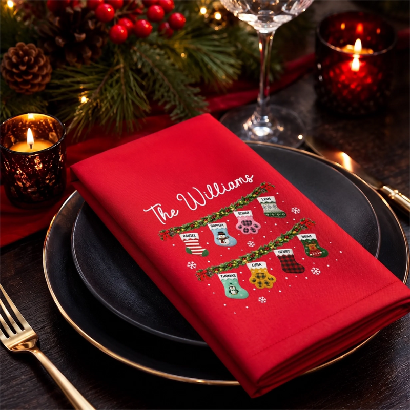 Custom Cotton Napkin - Personalized Christmas Birthday Gifts For Mom, Dad, Brother, Sister - Believe In Holiday Magic