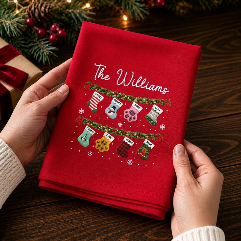 Custom Cotton Napkin - Personalized Christmas Birthday Gifts For Mom, Dad, Brother, Sister - Believe In Holiday Magic