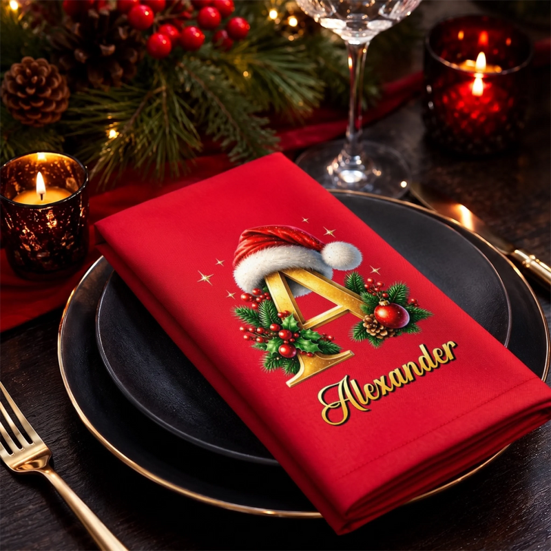 Custom Cotton Napkin - Personalized Christmas Birthday Gifts For Mom, Dad, Brother, Sister - Warm Hearts Winter Nights