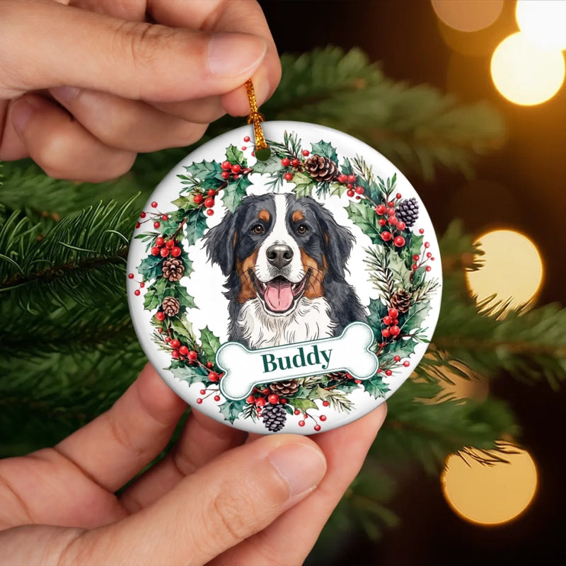 Custom Photo Ceramic Ornament - Personalized Pet Christmas Memorial Sympathy Gifts For Dogs, Cats - My Faithful Friend