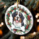 Custom Photo Ceramic Ornament - Personalized Pet Christmas Memorial Sympathy Gifts For Dogs, Cats - My Faithful Friend