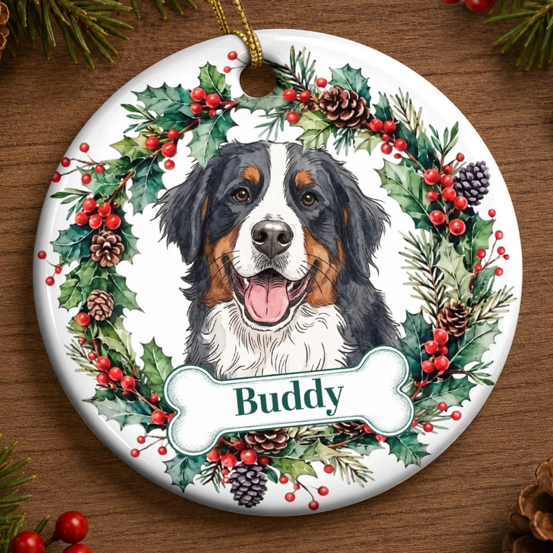 Custom Photo Ceramic Ornament - Personalized Pet Christmas Memorial Sympathy Gifts For Dogs, Cats - My Faithful Friend