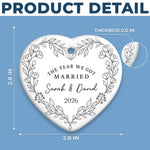 Custom Mr & Mrs Ceramic Ornament - Personalized First Holiday Married Keepsake, First Christmas Married Gift For Husband And Wife - Love You Forever