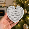 Custom Mr & Mrs Ceramic Ornament - Personalized First Holiday Married Keepsake, First Christmas Married Gift For Husband And Wife - Love You Forever