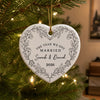 Custom Mr & Mrs Ceramic Ornament - Personalized First Holiday Married Keepsake, First Christmas Married Gift For Husband And Wife - Love You Forever
