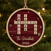 Custom Scrabble Wood Ornament - Personalized Christmas Birthday Gifts For Grandma, Grandpa, Mom, Dad - Love Spelled The Family Way