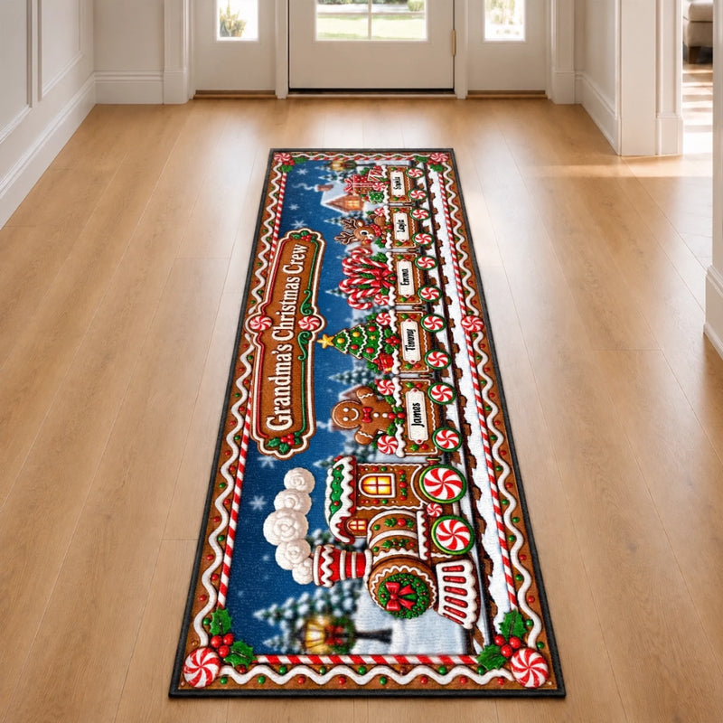 Custom Runner Rug - Personalized Christmas Birthday Gifts For Mom, Grandma - Grandma’s Holiday Squad