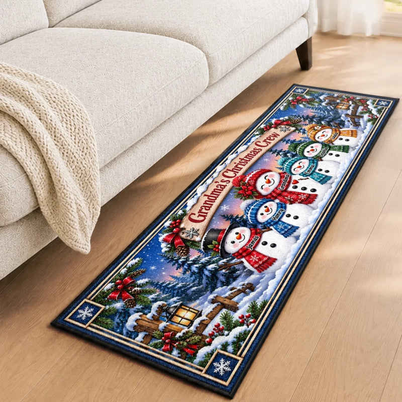 Custom Runner Rug - Personalized Christmas Birthday Gifts For Mom, Grandma - Christmas With My Crew