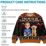Custom Ugly Sweatshirt - Personalized Christmas Birthday Gifts For Dog Cat Lovers, Dog Dad And Mom, Cat Owners - Merry Vibes, Happy Paws