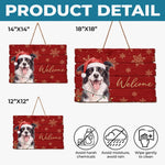 Custom Photo Wood Sign - Personalized Personalized Christmas Birthday Gifts For Dog Cat Lovers, Dog Dad And Mom, Cat Owners - Merry Tails Welcome You