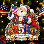 Custom Acrylic Ornament - Personalized America 250th Anniversary Christmas Gifts For Mom, Dad, Brother, Sister - Generations Gather Here