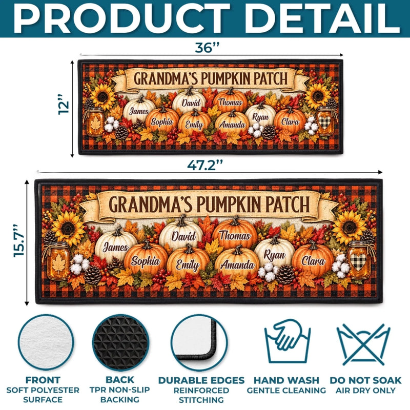 Custom Pumpkin Runner Rug - Personalized Birthday Gifts For Mom, Dad, Brother, Sister - Home Filled With Fall Blessings