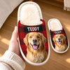 Custom Photo Flat Scuff Slippers - Personalized Christmas Birthday Gifts For Dog Cat Lovers, Dog Dad And Mom, Cat Owners - Happiness Is A Wagging Tail